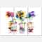 Designart - Abstract Flowers in Glass Vases - Extra Large Floral Wall Art